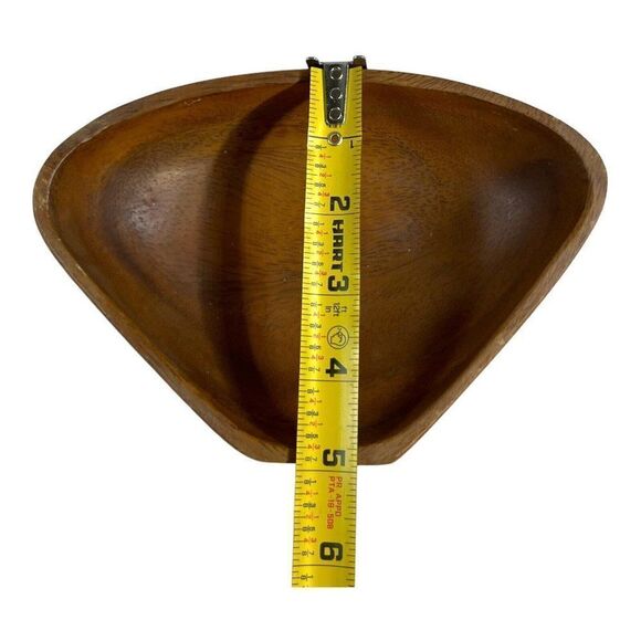 Vintage Lot 4 Wooden Snack Nut Candy Bowls Party Trays 7.25” Platter Nuts Fruit - Picture 4 of 5